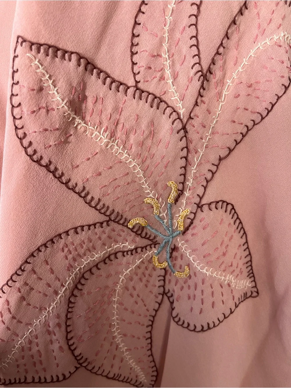 Y2K BCBGmaxazria Pink Silk Dress Fairycore Angel Ethereal Halter Embroidered 10 - Picture 6 of 12